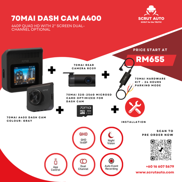 70mai Dash Cam A400 (Dual-channel)