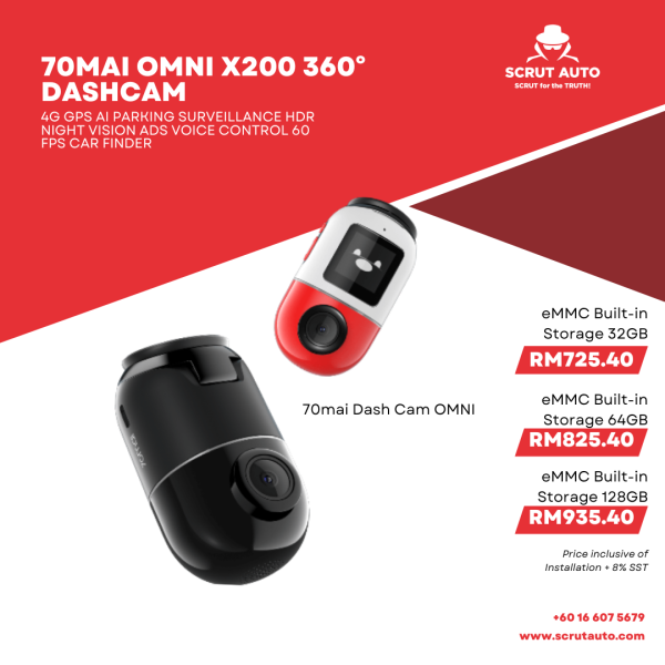 70mai Omni X200 360° 4G Dash Cam