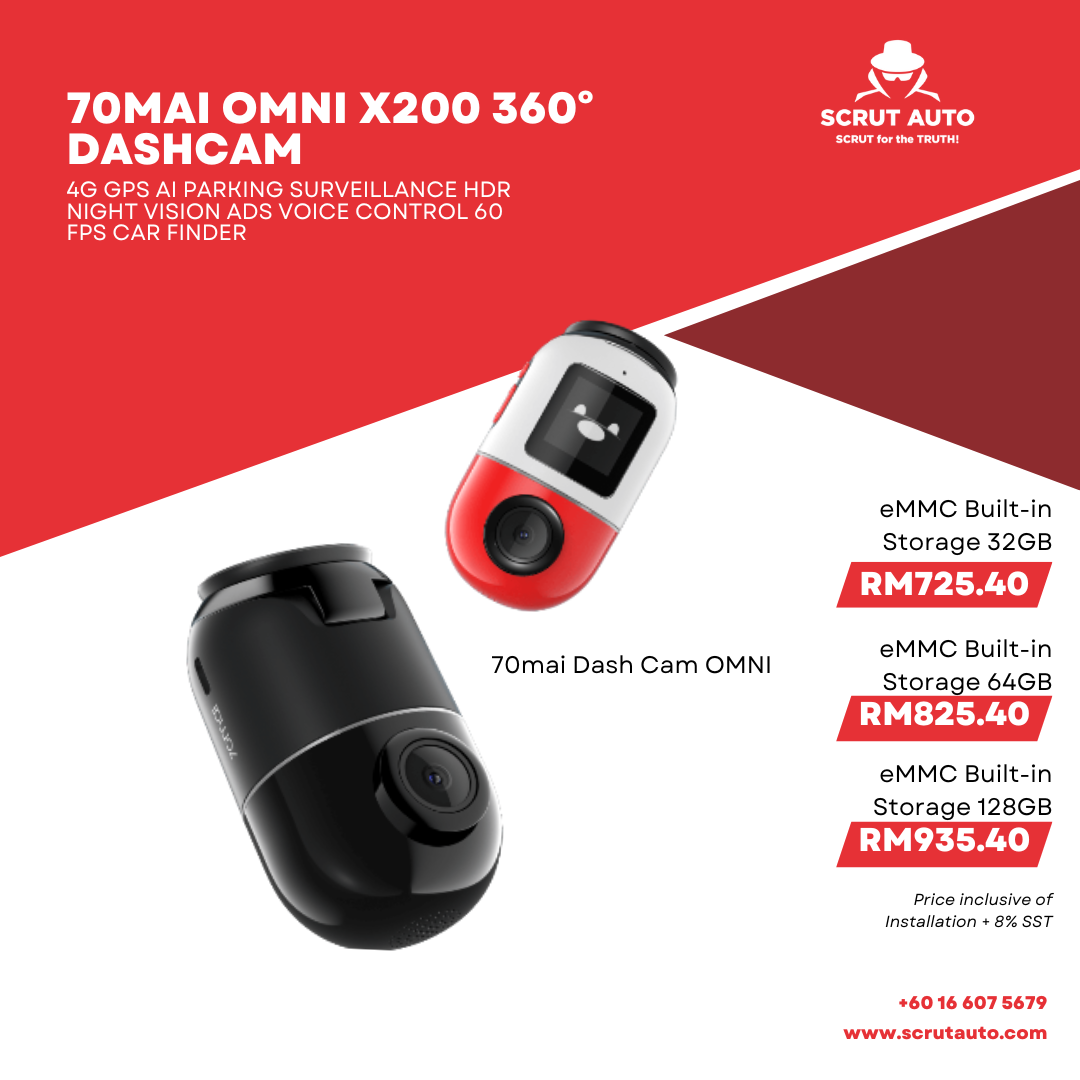 Dash Cam Omni 360° View 4G Vehicle Security Guard - 70mai
