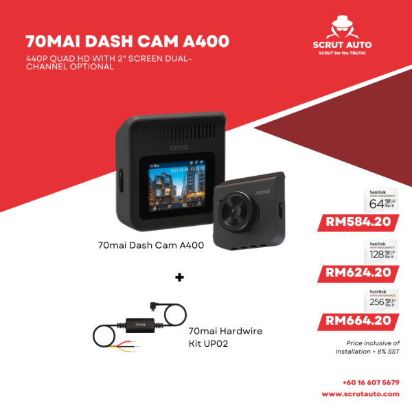 70mai Dash Cam A400 (Dual-channel)